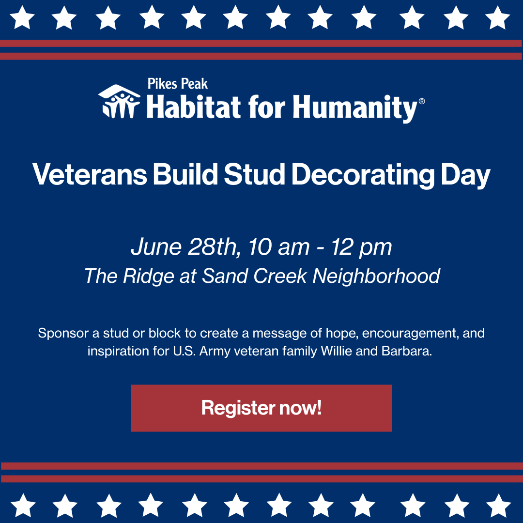Veterans Build Stud Decorating Day. Register Now!