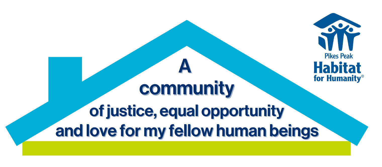 Image says "A community of justice, equal opportunity and love for my fellow human beings"