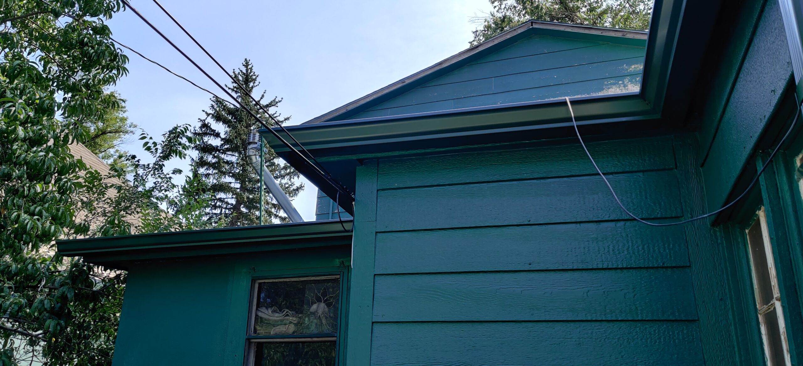 Newly renovated house with gutters