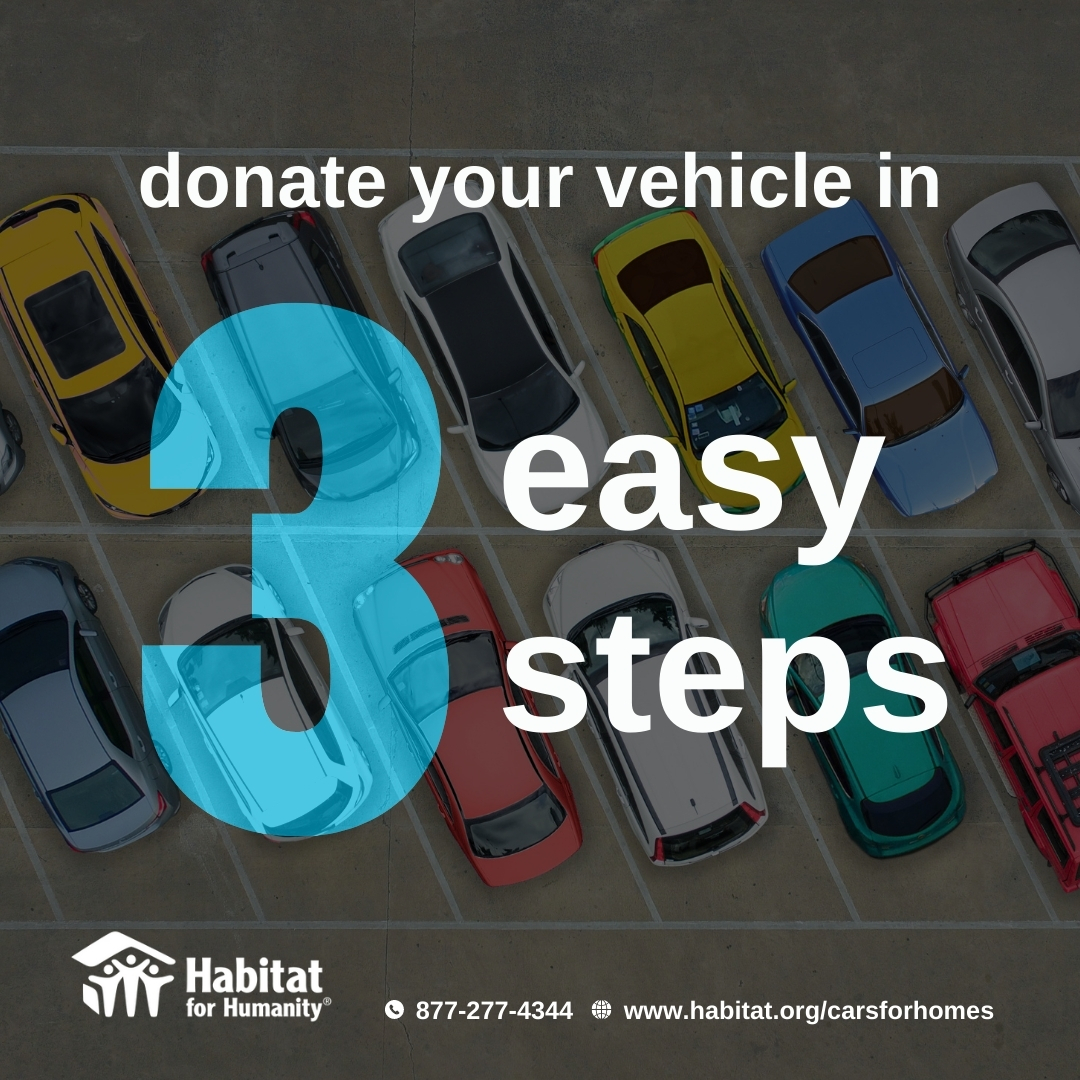 Graphic: Donate your vehicle in three easy steps