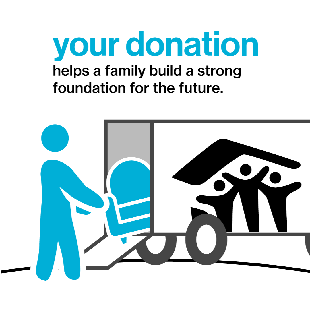 Your donation helps a family build a strong foundation for the future