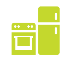 Stove and refrigerator icons