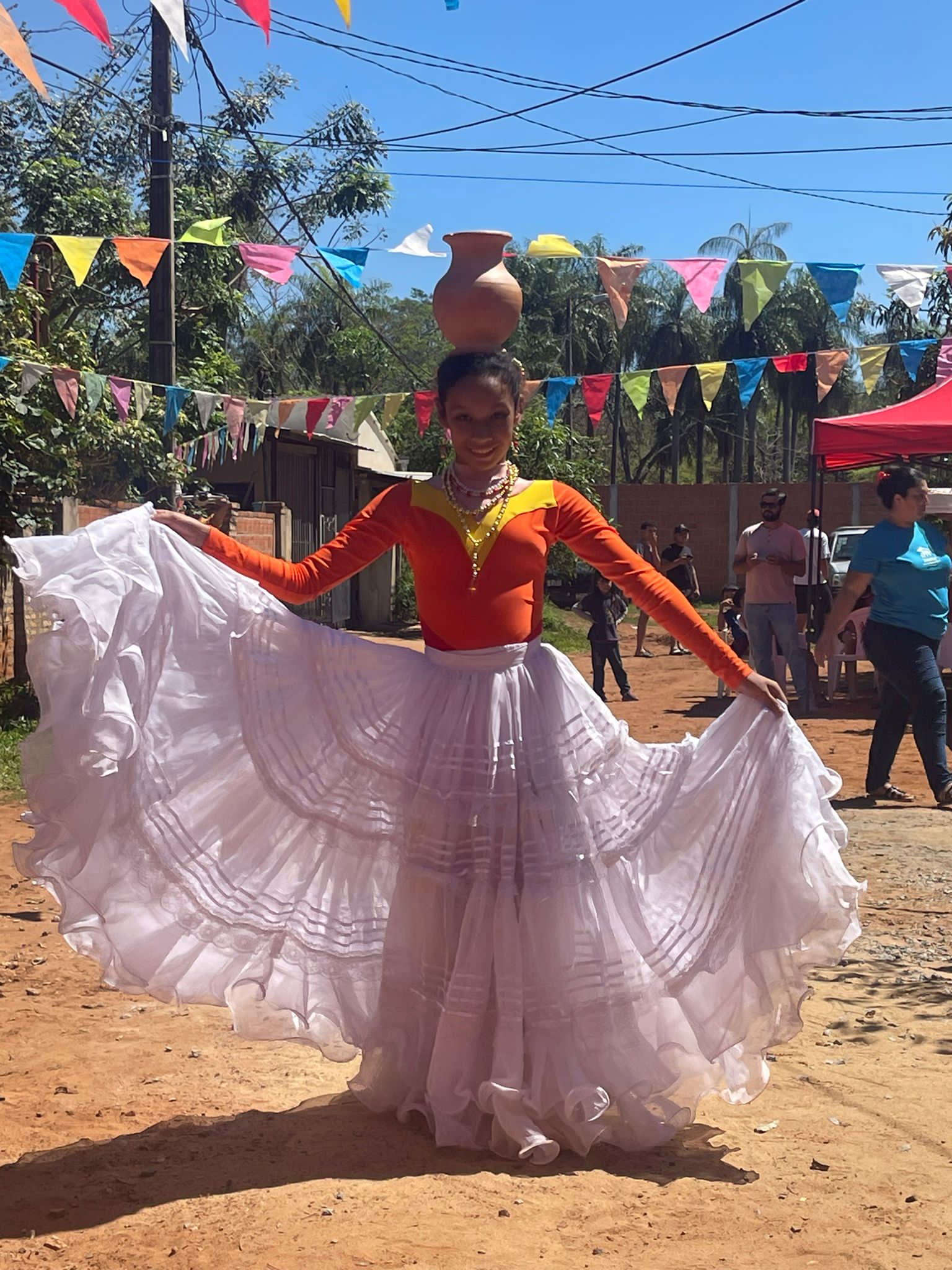 Paraguayan woman dancing.