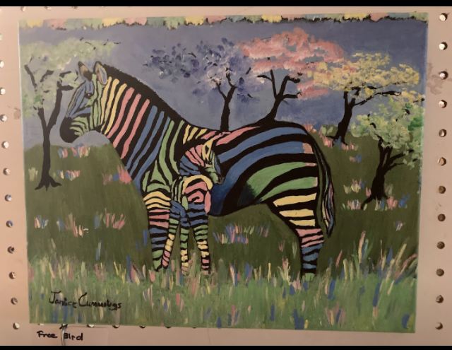 Painting of a zebra