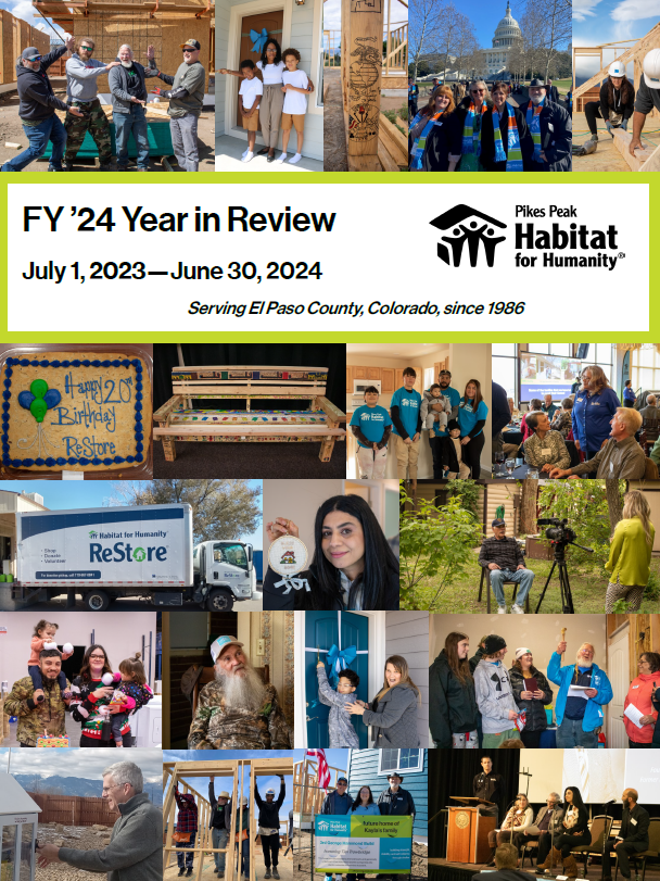 Year in Review booklet cover with photo collage