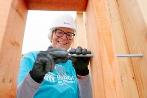 Woman working on a home