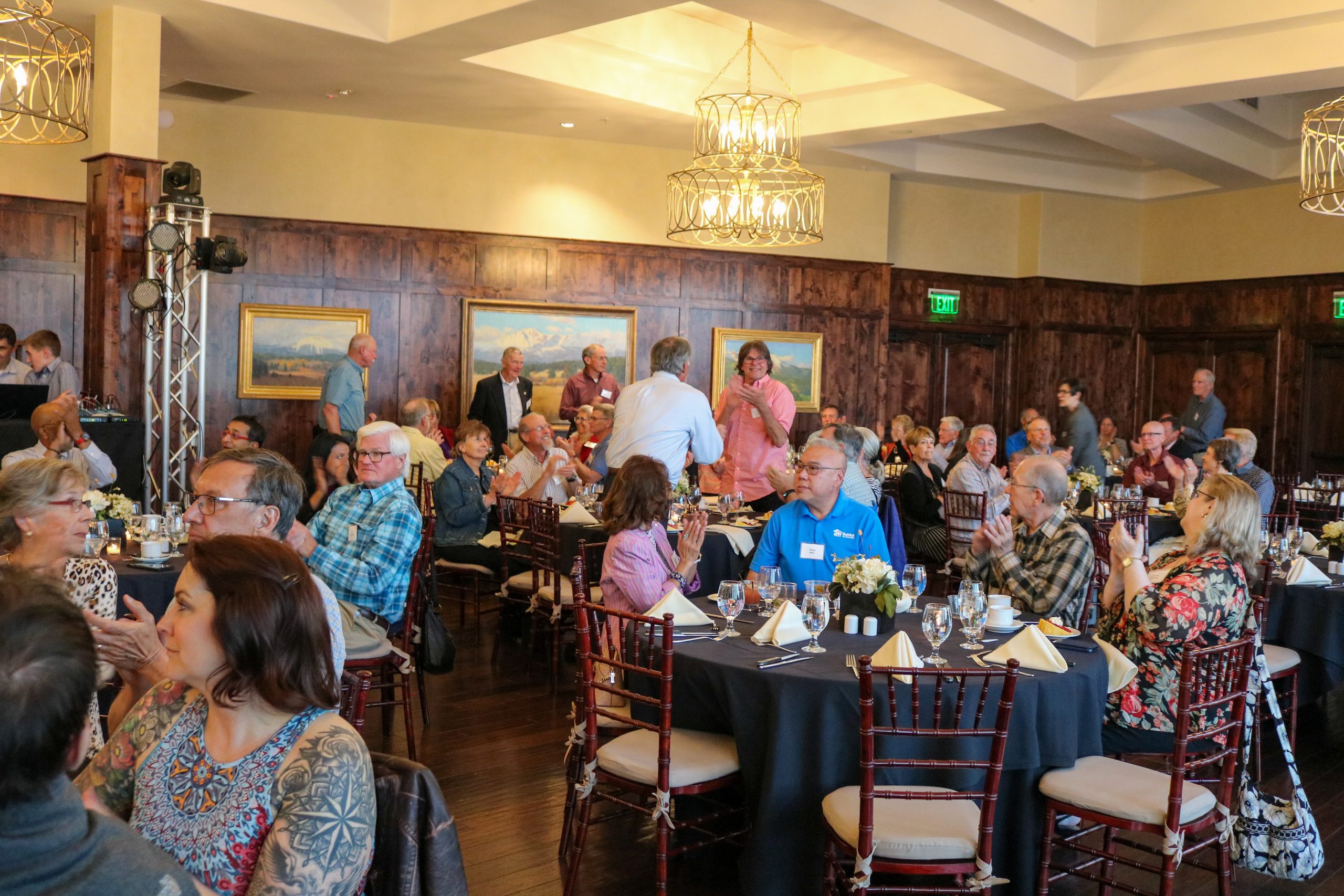 People seated in dining room