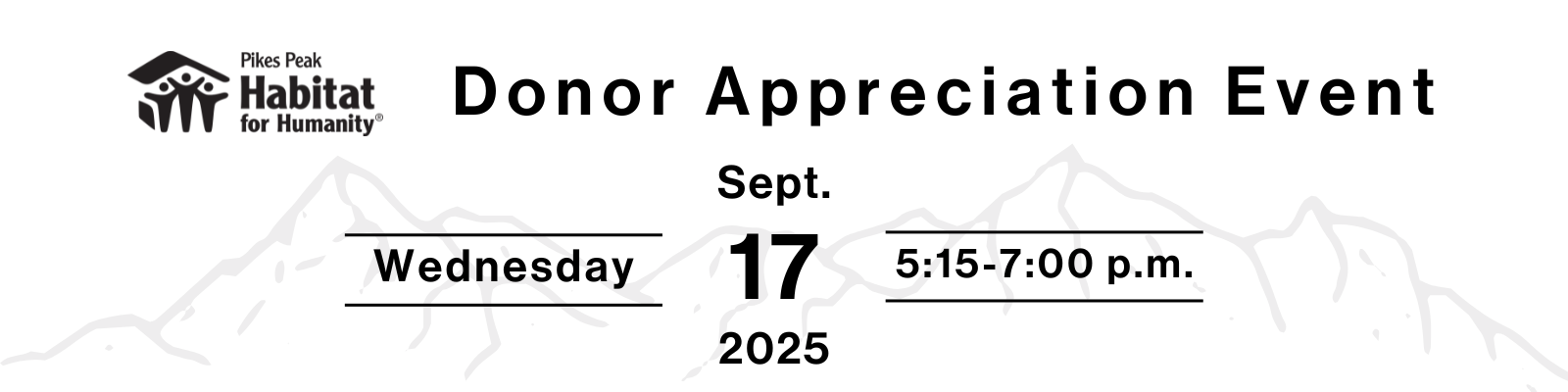 Donor Appreciation Event Wednesday September 17th, 2025 5:15-7:00 p.m.
